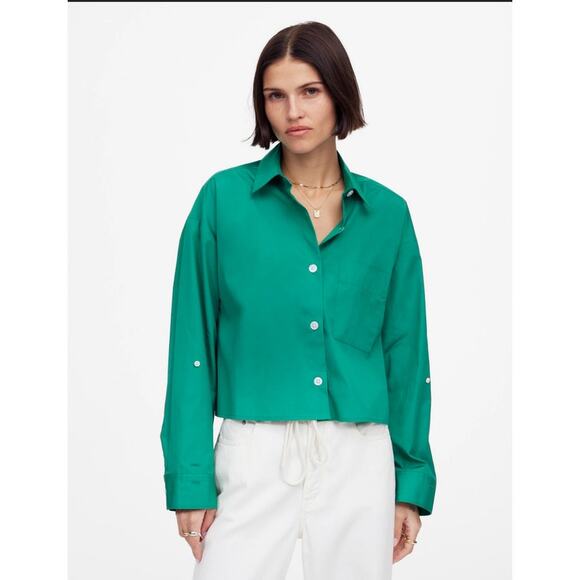 Madewell Straight Hem Button Up Long Sleeve Shirt US Women's XL - Picture 1 of 6